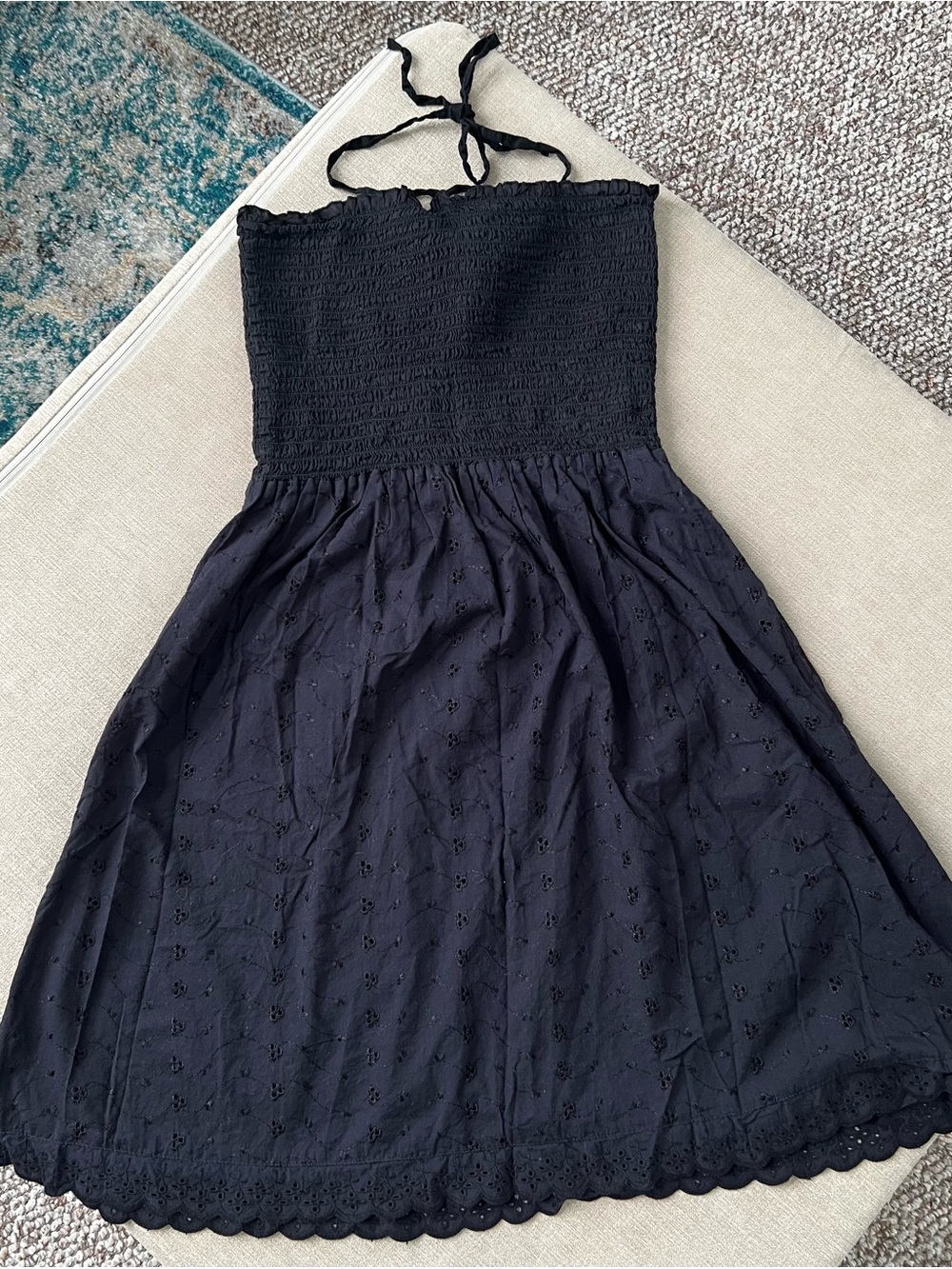 Fashion Bug Black Strapless Eyelet Summer Dress - Picture 2 of 5